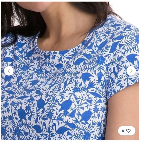 NWT Vineyard Vines Short Sleeve Blue Bahamas Otomi Swing Dress Women's Size XL - Picture 2 of 9